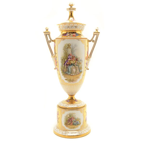 Dresden Porcelain Covered Two Handled Urn (1 of 10)