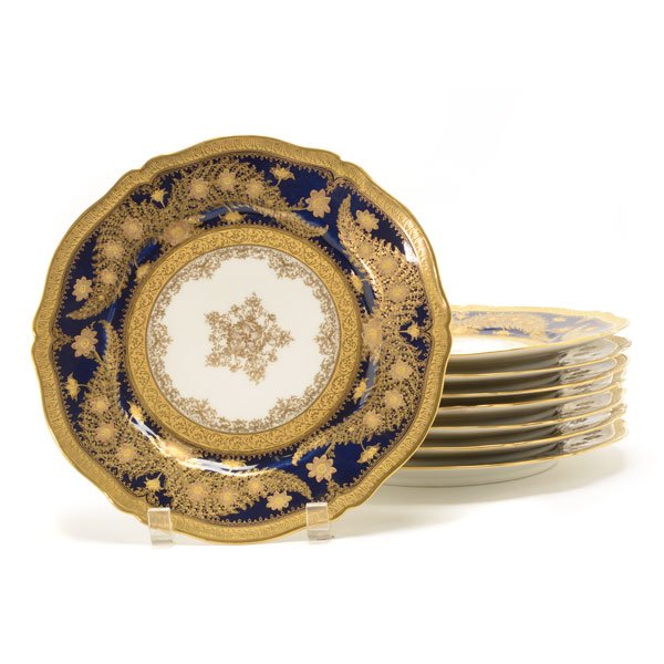 Eight Theodore Haviland Limoges Cobalt Blue and Gilt (1 of 8)