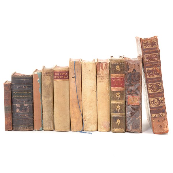 Collection of Twelve Vellum and Leather Bound Latin and (1 of 10)