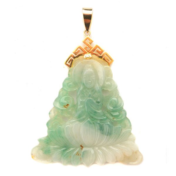 Jade, 14k Yellow Gold Pendant. (1 of 4)