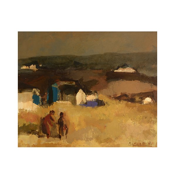 CIRILO  NOVILLO "Paisaje con Figuras" Oil Spanish Art (1 of 8)