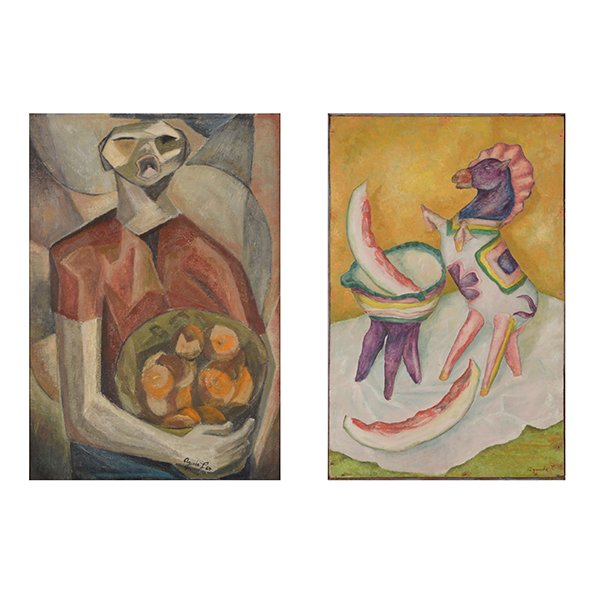 AGUEDA LOZANO two oil paintings (1 of 10)