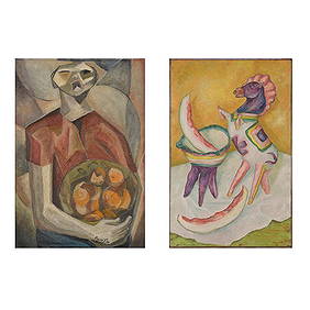 AGUEDA LOZANO two oil paintings (1 of 10)