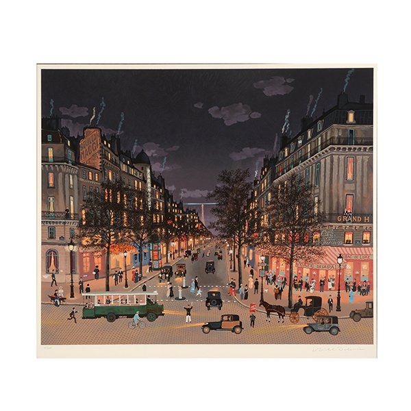 MICHEL DELACROIX "Paris at Night" Lithograph. (1 of 9)