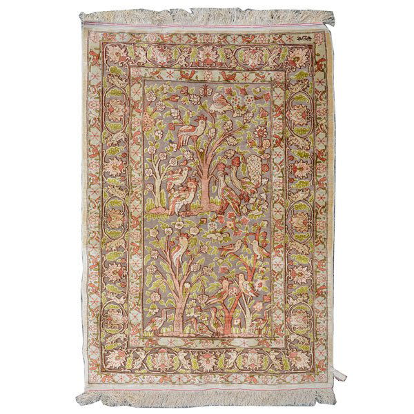 Indian Silk Tree of Life Rug: 2 feet 5 inches x 3 feet (1 of 4)