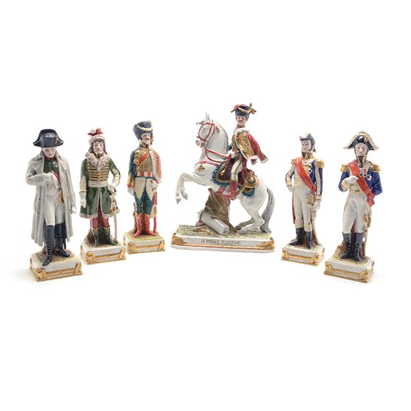 Set of Five German Napoleonic Porcelain Military (1 of 10)