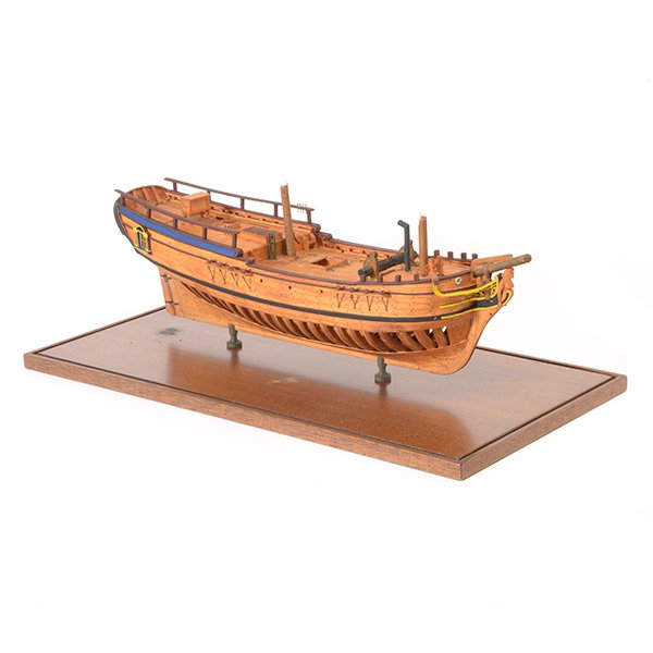 Model Two Mast Ship in Glass Display Case (1 of 10)
