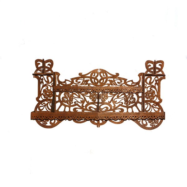 Art Nouveau Wall rack Fret Work Two Shelves 18" x 33" (1 of 1)
