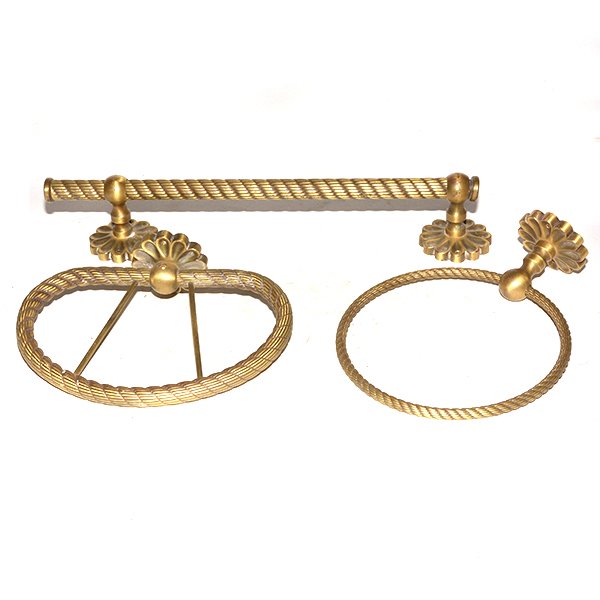 Three Brass Towel Racks, Oval, Round, Regular Towel (1 of 1)