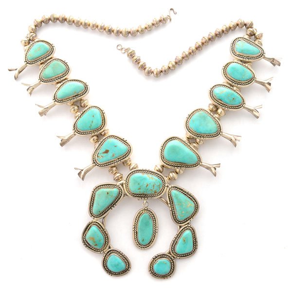 Native American Turquoise, Sterling Silver Squash (1 of 4)