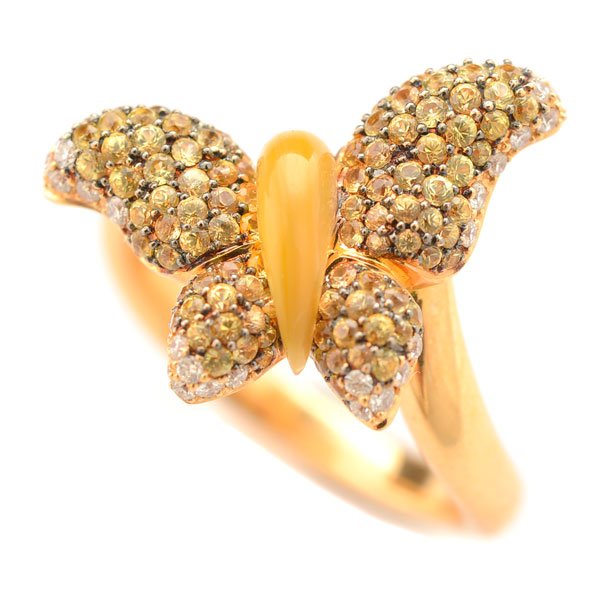 Salavetti Sapphire, Diamond, 18k Yellow Gold Butterfly (1 of 5)