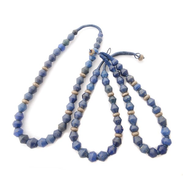 Collection of Three Ancient Thailand Glass Bead, Silver (1 of 4)