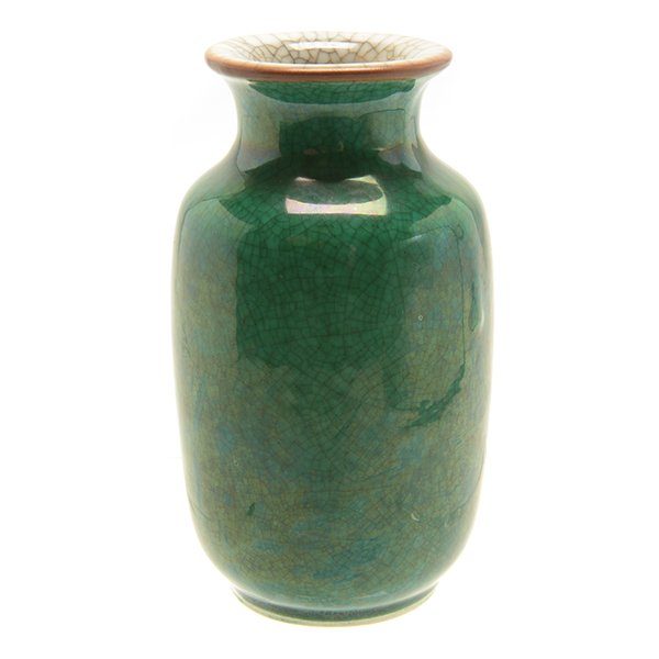 A Small Green Crackle Glazed Vase, 19th Century (1 of 6)