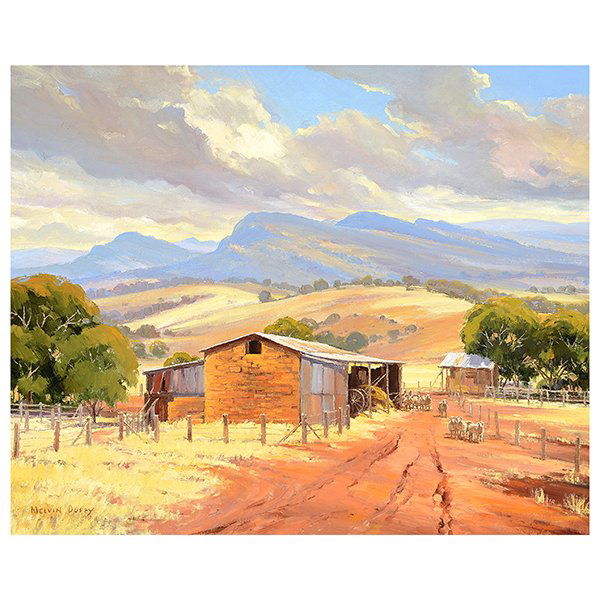 MELVIN DUFFY "Farm Scene" Oil on Canvas Board. (1 of 5)