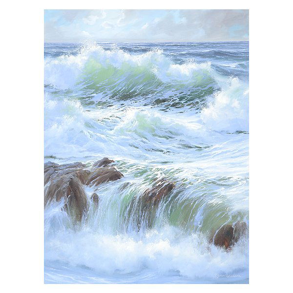 E. JOHN ROBINSON "Crashing Waves" Oil on Canvas. (1 of 5)