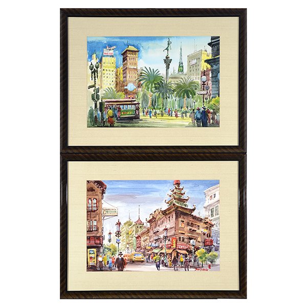 SUN YING "China Town, San Francisco" & "Union Square, (1 of 5)