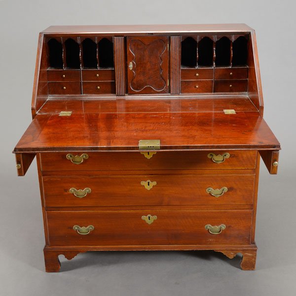 American Chippendale Curly Maple Slant Front Desk (1 of 5)