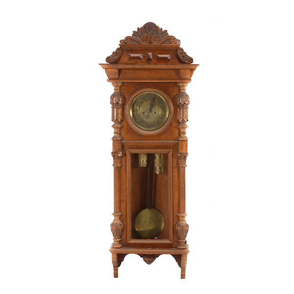 Walnut Regulator Clock with Etched Brass Face (1 of 8)