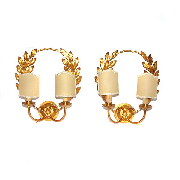 Two Metal and Gold Finish Italian Sconces H151/2" x (1 of 1)