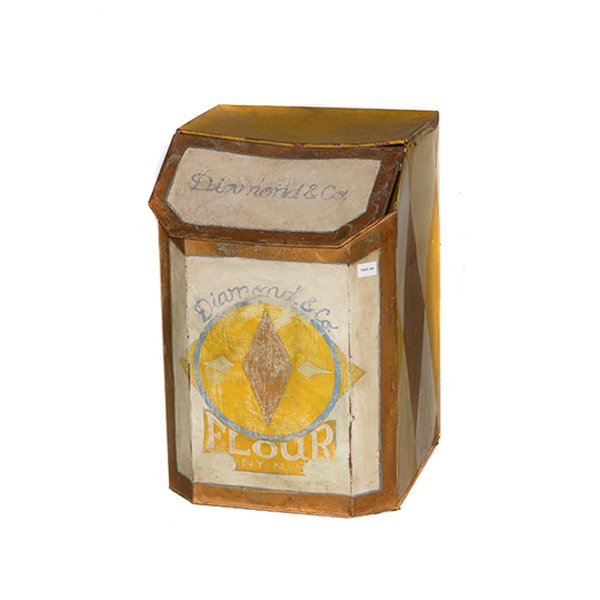 Hand Painted Tin Container "Diamond Co."       H28" x (1 of 1)