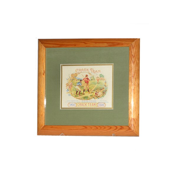 Baseball Cigar Advertising Print in Wood Frame H121/2" (1 of 1)