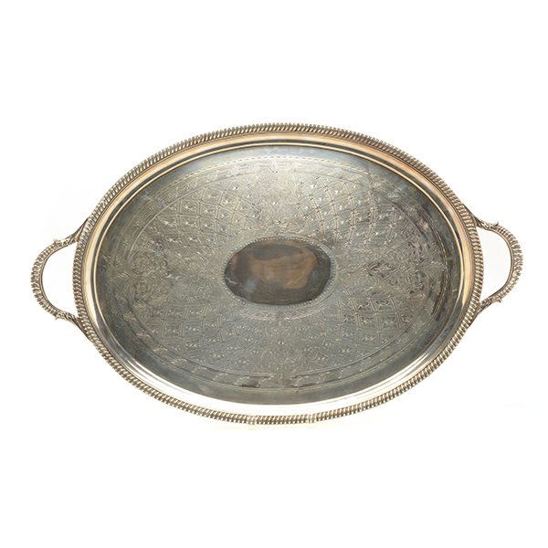 Victorian Sterling Tea Tray by John Samuel Hunt, London (1 of 9)
