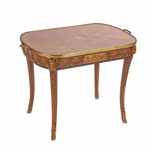 Louis XVI Style Gilt Bronze Mounted Marquetry and (1 of 10)