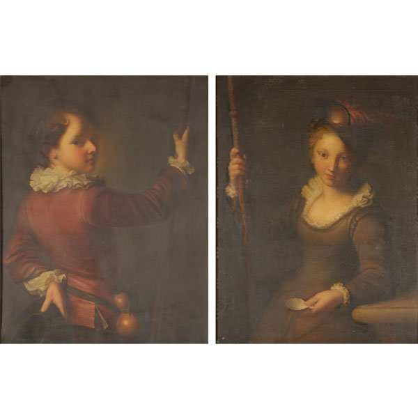 After ALEXIS GRINOV "Pilgrim Boy and Girl" Pair of Oil (1 of 9)