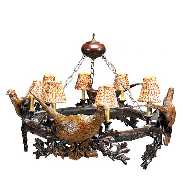 Black Forest Style Composition Hunting Chandelier (1 of 3)