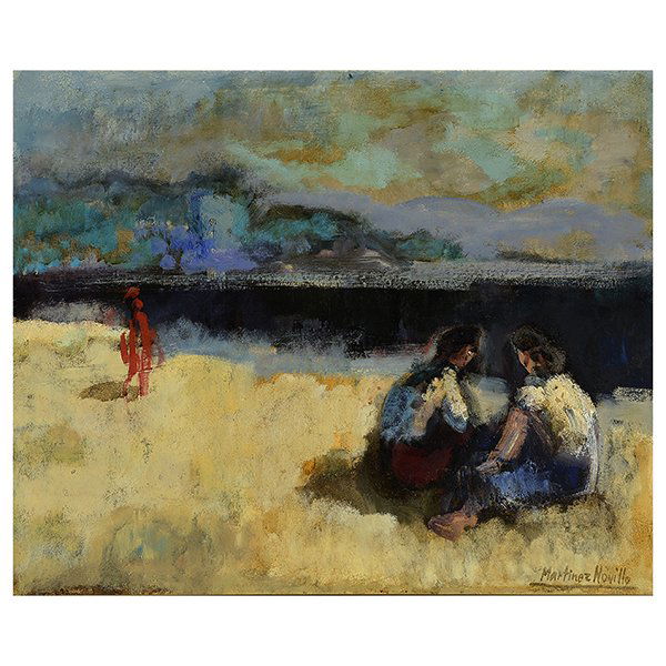 CIRILO MARTINEZ NOVILLO "Figuras en Playa" Oil on (1 of 6)