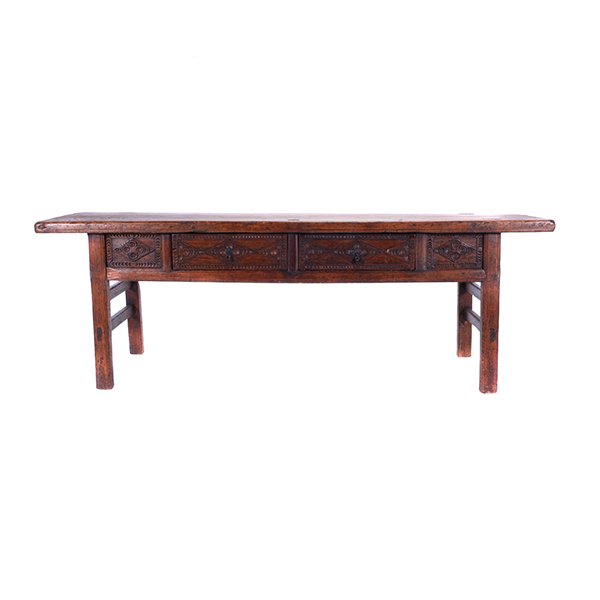 Spanish Colonial Baroque Walnut and Pine Library Table (1 of 8)