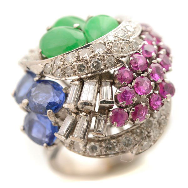 Multi-Stone, Diamond, 14k White Gold Ring. (1 of 4)