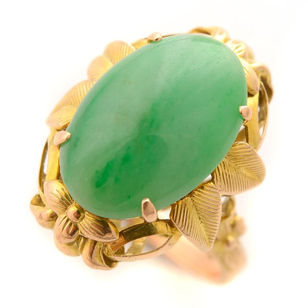 Jade, 14k Yellow Gold Ring. (1 of 4)