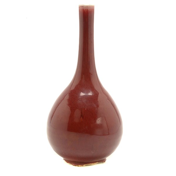 An Oxblood Glazed Bottle Vase, 19th C. (1 of 6)