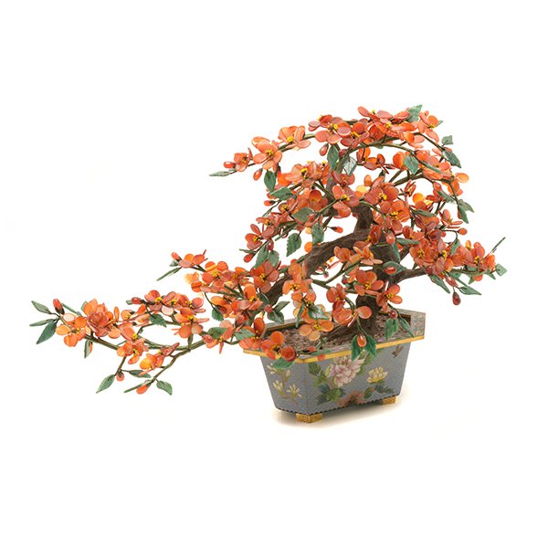 A Hardstone Tree in a Cloisonn Enamel Planter (1 of 10)