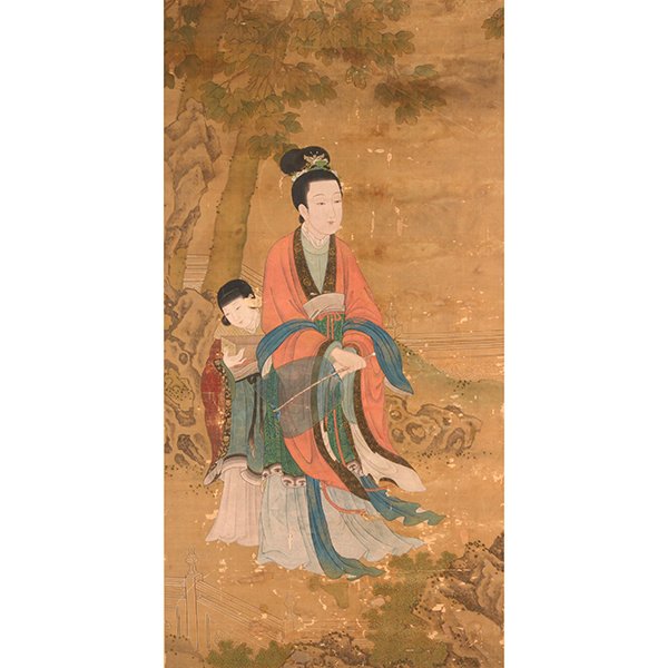 A Japanese Figural Silk Painting, 19th Century (1 of 8)