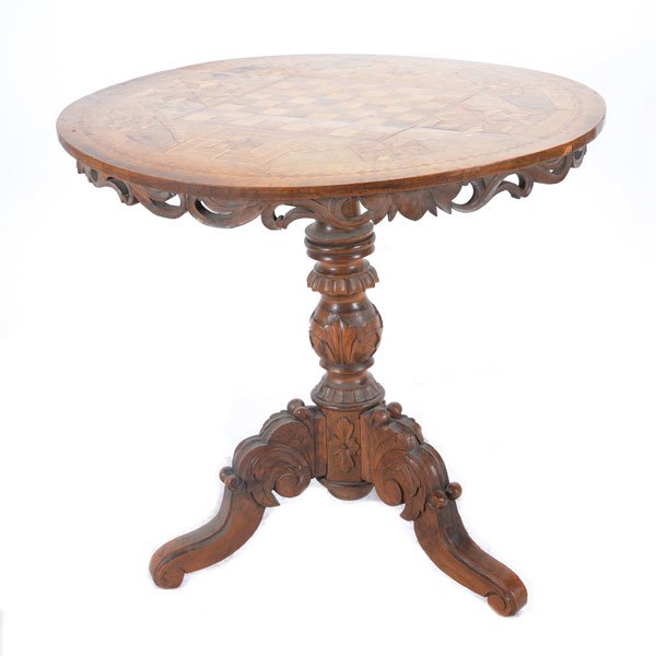 Italian Marquetry Circular Gaming Table (1 of 5)