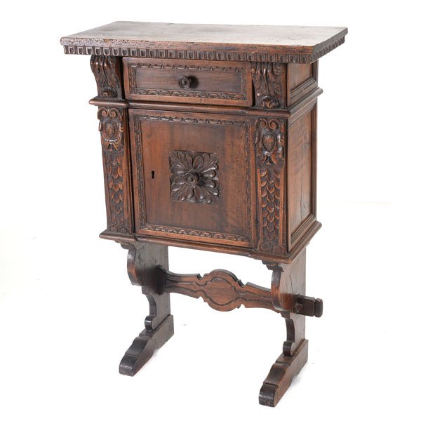 Italian Baroque Walnut Cabinet on Stand (1 of 5)