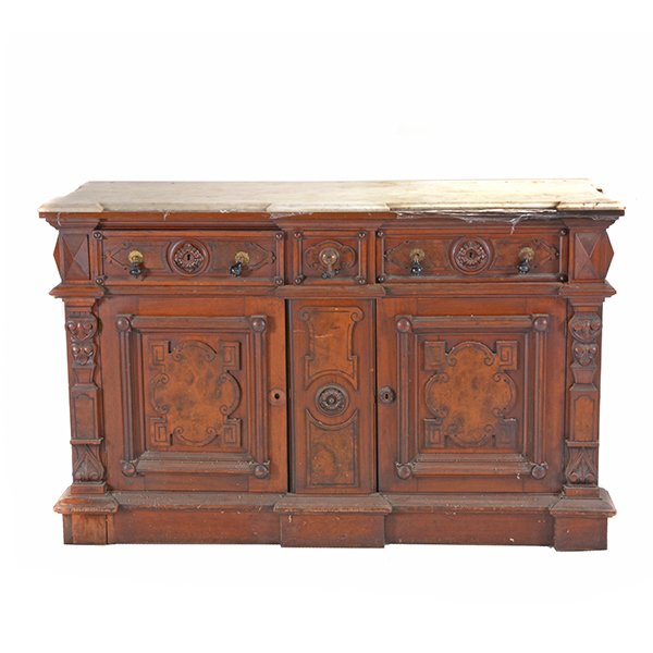 Victorian Renaissance Revival Marble Top Sideboard (1 of 8)