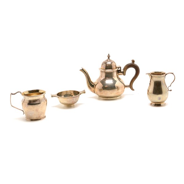 Four English Sterling Silver Tea Wares (1 of 9)