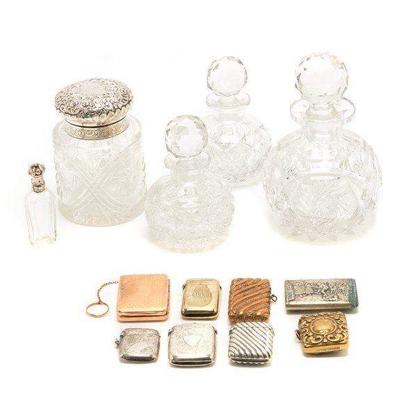 Five Glass Scent Bottles and Eight Match Safes (1 of 10)