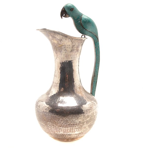 Los Castillos Taxco Hammered Silver Plate Pitcher (1 of 8)