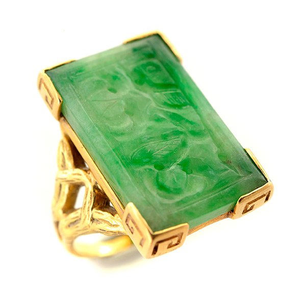 Jade, 14k Yellow Gold Ring. (1 of 4)