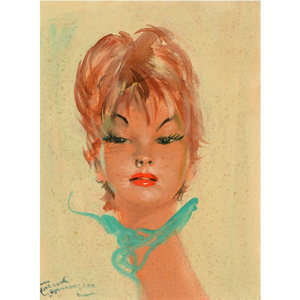 Jean Gabriel Domergue "Portrait" oil on board (1 of 8)