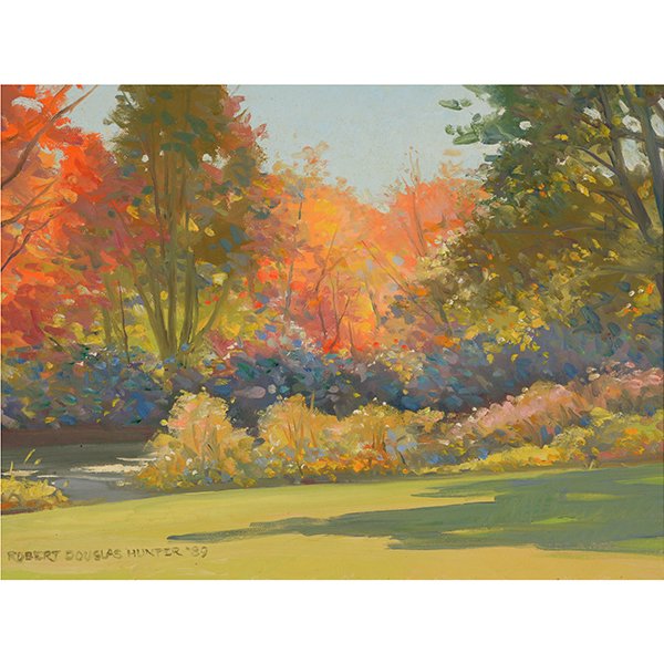 Robert Douglas Hunter "Autumn on the Charles" oil on (1 of 10)