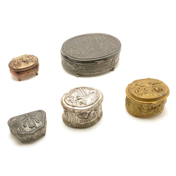 Collection of Five Louis XIV Style Silver Metal Figural (1 of 9)