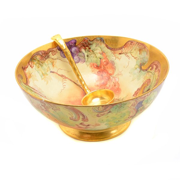 Art Nouveau Limoges Hand Painted Porcelain Punch Bowl (1 of 10)