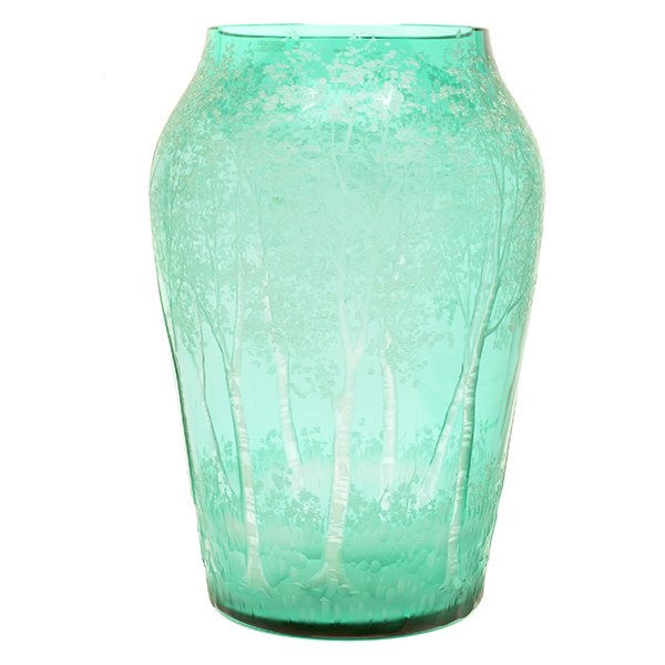 Steuben Glass Vase Engraved with Trees (1 of 7)