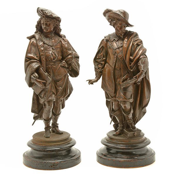 Pair of Patinated Bronze Figures of Renaissance (1 of 10)