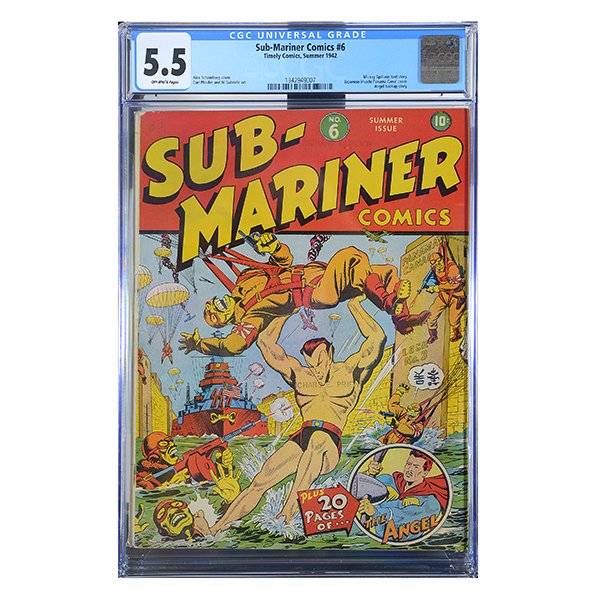 Sub-Mariner Comics #6 (Timely, 1942), CGC Grade 5.5 (1 of 4)